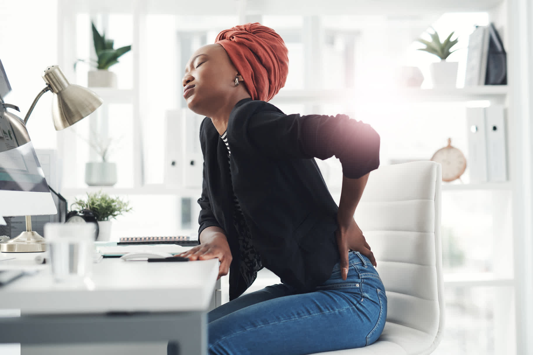 Woman with tailbone pain