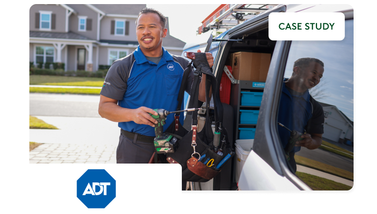 ADT employee working in the field 