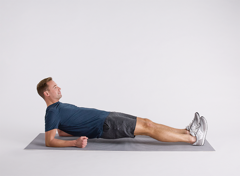 Man doing a reverse plank